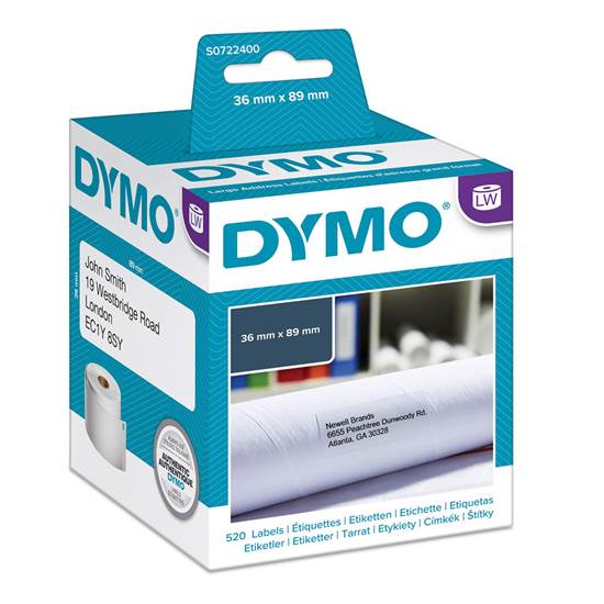 Χάρτινη Ετικέτα DYMO 99012 89x36mm (Λευκή) (2 Ρολά) (DYMO99012-2)