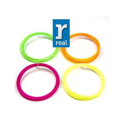 REAL PLA 3D pen filament -Fluorescent- package ( 4 pcs / 10 m / 1.75 mm ) (REF3DPFPLAFLUORPACKAGE10)