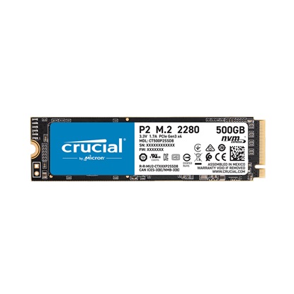 Crucial SSD P2 500GB 3D NAND NVME PCIe M.2  (CT500P2SSD8) (CRUCT500P2SSD8)