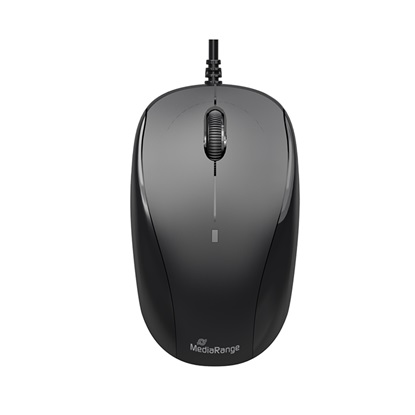 MediaRange Optical Mouse Corded 3-Button (Black, Wired) (MROS213)