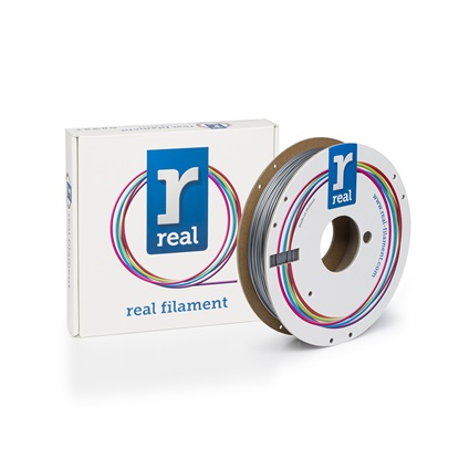 REAL PLA 3D Printer Filament - Silver - spool of 0.5Kg - 1.75mm (REFPLASILVER500MM175)