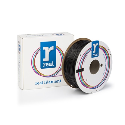 REAL PLA 3D Printer Filament - Black - spool of 1Kg - 1.75mm (REFPLABLACK1000MM175)