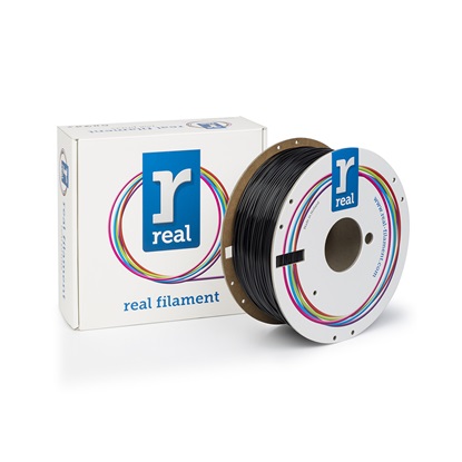 REAL PETG 3D Printer Filament - Black - spool of 1Kg - 1.75mm (REFPETGSBLACK1000MM175)