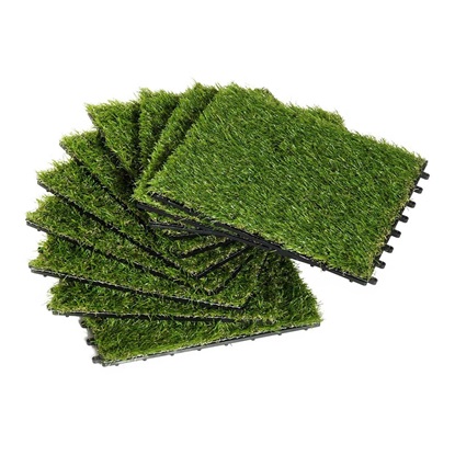 Outsunny συνθετικό γρασίδι για σετ κήπου 10τμχ 30x30cm σκούρο πράσινο (844-127) (OUT844-127)