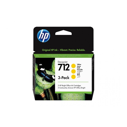 HP Μελάνι Inkjet No.712 Yellow 3-Pack (3ED79A) (HP3ED79A)