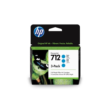 HP Μελάνι Inkjet No.712 Cyan 3-Pack (3ED77A) (HP3ED77A)