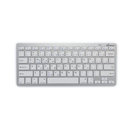 MediaRange Compact-sized Bluetooth 5.0 keyboard with 78 ultraflat keys Silver (MROS132-GR)-MROS132-GR