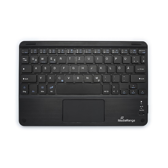 MediaRange Compact-sized Bluetooth Keyboard with 78 ultraflat keys and touchpad (Black) (MROS130-GR)-MROS130-GR