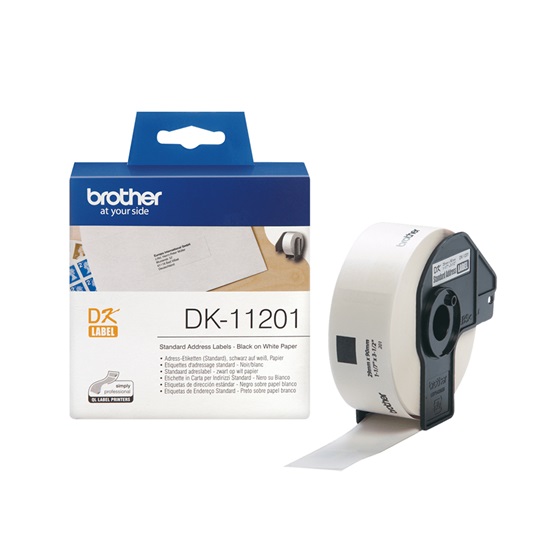 Brother DK-11201 Label Roll – Black on White, 29mm x 90mm (DK11201) (BRODK11201)-BRODK11201