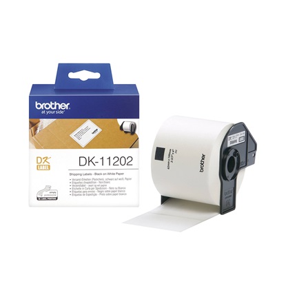 Brother DK-11202 Label Roll – Black on White, 62mm x 100mm (DK11202) (BRODK11202)-BRODK11202