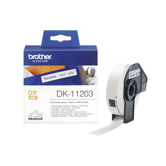 Brother DK-11203 Label Roll – Black on White, 17mm x 87mm (DK11203) (BRODK11203)-BRODK11203