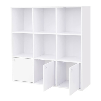 Ξύλινη Βιβλιοθήκη με 6 Ράφια και 3 Ντουλάπια 97.5 x 29 x 97.5 cm  Vasagle (LBC33WT) (VASLBC33WT)-VASLBC33WT