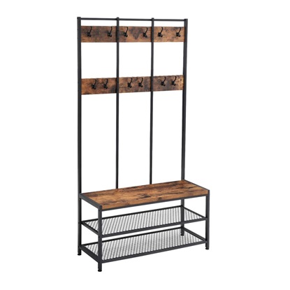 Μεταλλικό Έπιπλο Εισόδου με 2 Ράφια και 12 Κρεμάστρες 100 x 40 x 184 cm Vasagle (HSR86BX) (VASHSR86BX)-VASHSR86BX