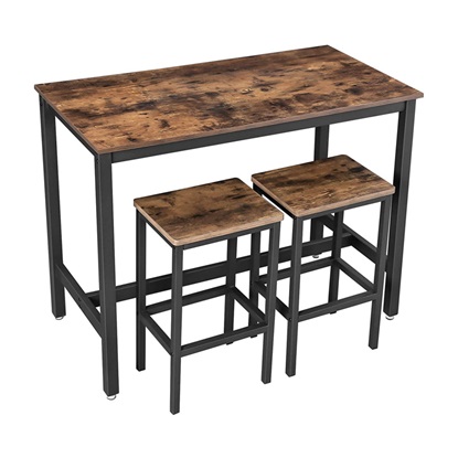 Σετ Μεταλλικό Ορθογώνιο Τραπέζι - Bar 120 x 60 x 90 cm με 2 Σκαμπό  Vasagle (LBT15X) (VASLBT15X)-VASLBT15X