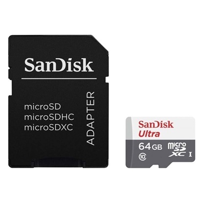 Sandisk Memory 64GB Ultra microSDHC/microSDXC UHS-I (SDSQUNR-064G-GN3MA) (SANSDSQUNR-064G-GN3MA)-SANSDSQUNR-064G-GN3MA