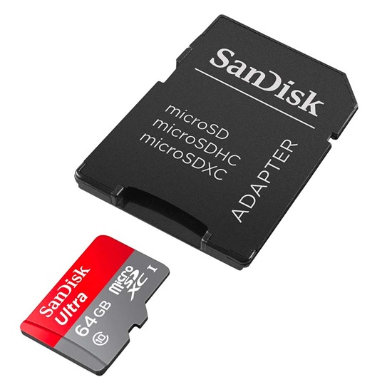 SanDisk Ultra microSDXC 64GB Class 10 with Adapter Photo (SDSQUNR-064G-GN6TA) (SANSDSQUNR-064G-GN6TA)-SANSDSQUNR-064G-GN6TA
