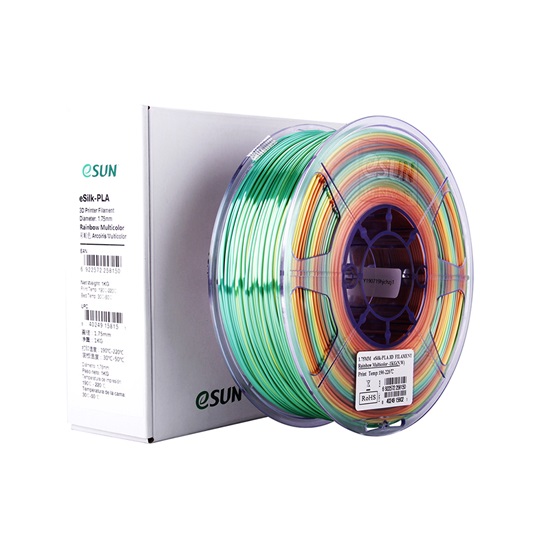 ESUN PLA 3D Printer Filament - Multicolor eSilk- spool of 1Kg - 1.75mm (REFPLAMULTI1000MM175)-REFPLAMULTI1000MM175
