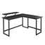Γωνιακό Μεταλλικό Γραφείο 140 x 130 x 76 / 91.5 cm Χρώματος Μαύρο  (LWD56BK) (VASLWD56BK)-VASLWD56BK