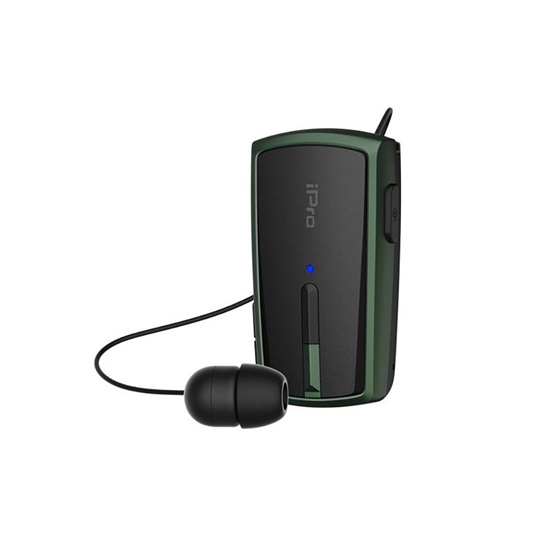 Ακουστικό Bluetooth iPro RH120 Retractable Μαύρο-Πράσινο (RH120BGR) (IPRORH120BGR)-IPRORH120BGR
