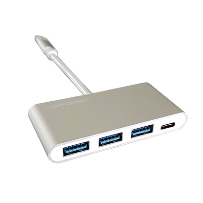 LC-Power USB 3.0 Hub 3 -Port USB-C(Silver) ( LC-HUB-C-PD-2) ( LCHUB-C-PD-2)-LCHUB-C-PD-2