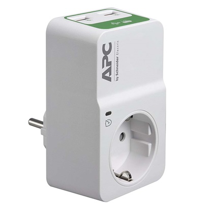 APC Essential SurgeArrest Πρίζα Ασφαλείας 1 Θέσης + 2 USB White (PM1WU2-GR) (APCPM1WU2-GR)-APCPM1WU2-GR