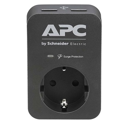 APC Essential SurgeArrest Πρίζα Ασφαλείας 1 Θέσης + 2 USB Black (PME1WU2B-GR) (APCPME1WU2B-GR)-APCPME1WU2B-GR