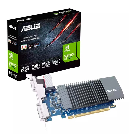 VGA ASUS GeForce GT 730 2GB GDDR5 low profile for silent HTPC build (90YV07G4-M0NA00) (ASU90YV07G4-M0NA00)-ASU90YV07G4-M0NA00