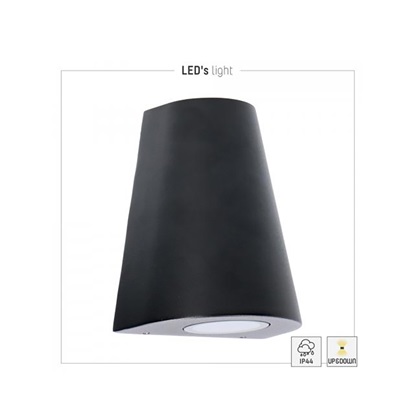 123LED GU10 Up and Down Los Angeles Black Wall Lamp (LDR05029)-LDR05029
