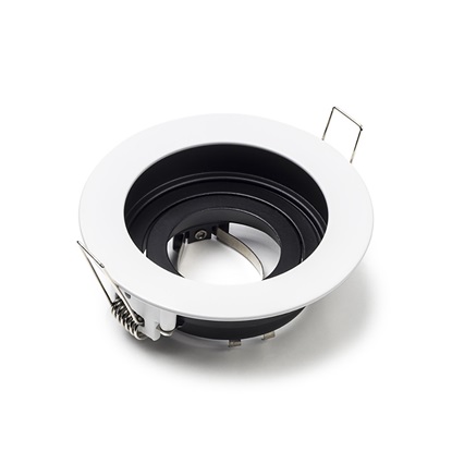 123LED GU10 Round Black and White Fitting (LDR08010)-LDR08010