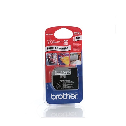 Brother P-touch Non Laminated M-Band Black on White 4m x 9mm (MK221SBZ) (BROMK221SBZ)-BROMK221SBZ