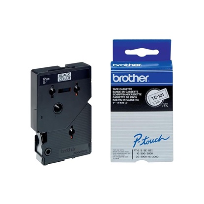 Brother P-touch Laminated Black on Transparent 7,7m x 12mm (TC101) (BROTC101)-BROTC101