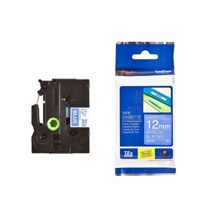 Brother P-Touch Laminated White on Blue 8m x 12mm (TZE535) (BROTZE535)-BROTZE535