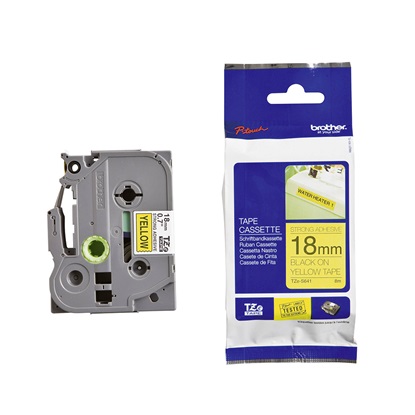 Brother P-Touch  Industrial Laminated  Black on Yellow 8m x 18mm (TZES641) (BROTZES641)-BROTZES641