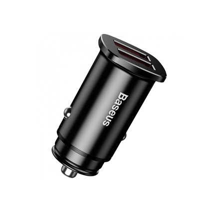 Baseus Car Charger Square metal Black (CCALL-DS01) (BASCCALL-DS01)-BASCCALL-DS01