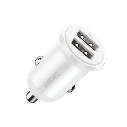 Baseus Car Charger Grain 3.1A White (CCALL-ML02) (BASCCALL-ML02)-BASCCALL-ML02