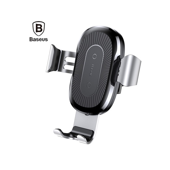 Baseus Car Mount Wireless Charger Gravity Phone Holder Silver (WXYL-0S) (BASWXYL-0S)-BASWXYL-0S