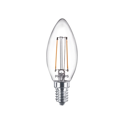 Philips E14 LED Warm White Filament Candle Bulb 2W (25W) (LPH02435) (PHILPH02435)-PHILPH02435