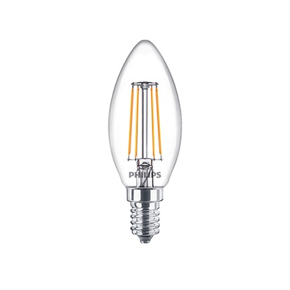 Philips E14 LED Warm White Filament Candle Bulb 4.3W (40W) (LPH02437) (PHILPH02437)-PHILPH02437