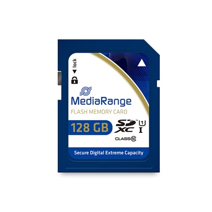 MediaRange SDXC memory card, UHS-1 | Class 10, 128GB-MR969