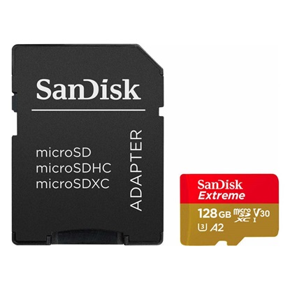Sandisk Extreme microSDXC UHS-I 128GB Card with Adapter (SDSQXAA-128G-GN6MA) (SANSDSQXAA-128G-GN6MA)-SANSDSQXAA-128G-GN6MA