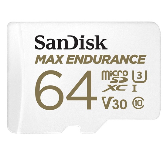 SanDisk MAX ENDURANCE 64GB microSDXC Memory Card with Adapter for Home Security Cameras and Dash Cams (SDSQQVR-064G-GN6IA) (SANSDSQQVR-064G-GN6IA)-SANSDSQQVR-064G-GN6IA