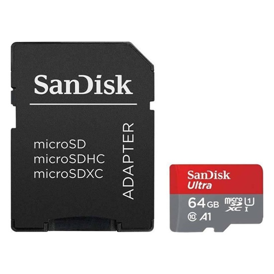 Sandisk Ultra microSDXC 64GB Class 10 A1 With Adapter (SDSQUA4-064G-GN6TA) (SANSDSQUA4-064G-GN6TA)-SANSDSQUA4-064G-GN6TA