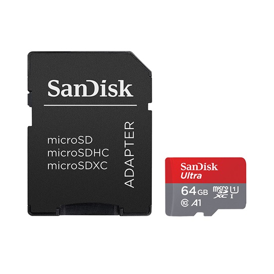 Sandisk Ultra microSDXC UHS-I 64GB Card with Adapter (SDSQUA4-064G-GN6IA) (SANSDSQUA4-064G-GN6IA)-SANSDSQUA4-064G-GN6IA