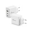 MediaRange 65W fast charger with USB-A and two USB-C outputs, white (MRMA116)-MRMA116