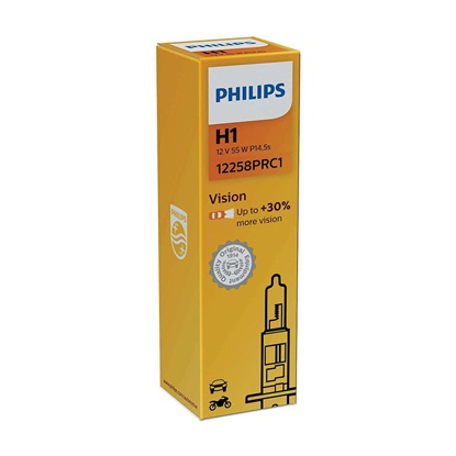 Λάμπα Αυτοκινήτου & Μοτοσυκλέτας Philips H1 Vision + 30% light 1τμχ-PHI12258PRC1