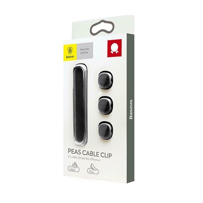 Baseus Cable Clip Peas Black (ACWDJ-01) (BASACWDJ-01)-BASACWDJ-01