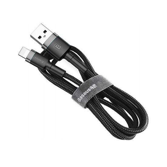 Baseus Lightning Cafule Cable 2.4A 1m Gray + Black (CALKLF-BG1) (BASCALKLF-BG1)-BASCALKLF-BG1