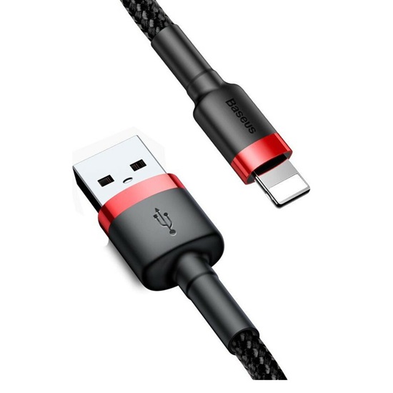 Baseus Lightning Cafule Cable 2A, 3m Red/Black (CALKLF-R91) (BASCALKLF-R91)-BASCALKLF-R91