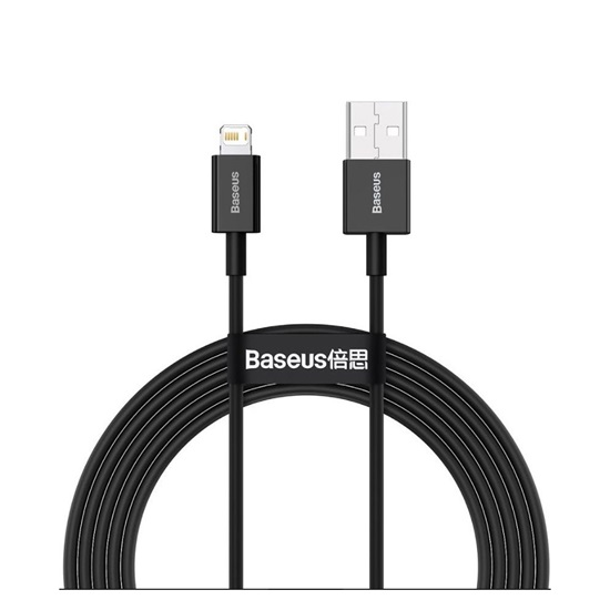 Baseus Lightning Superior Series cable, Fast Charging, Data 2.4A, 2m Black (CALYS-C01) (BASCALYS-C01)-BASCALYS-C01