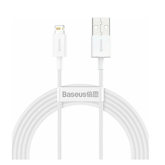 Baseus Lightning Superior Series cable, Fast Charging, Data 2.4A, 2m White (CALYS-C02) (BASCALYS-C02)-BASCALYS-C02